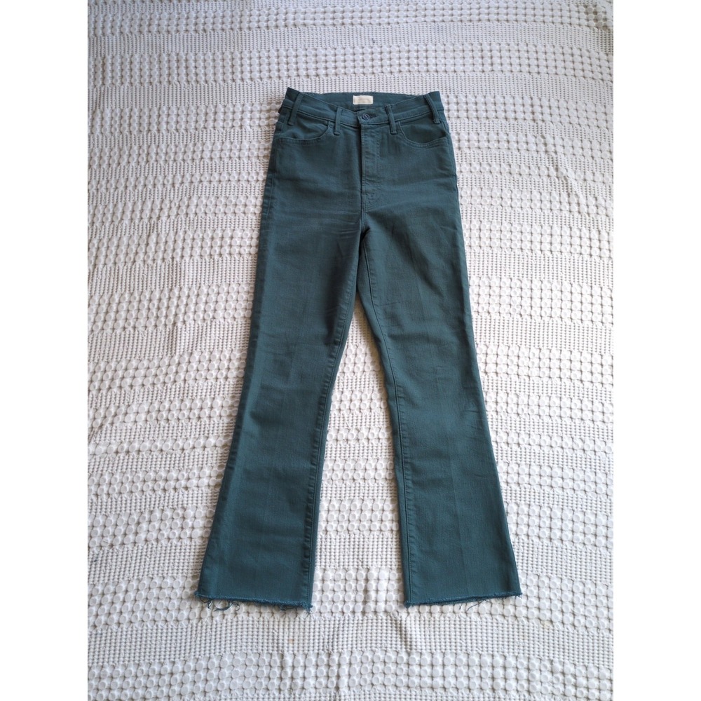 Mother The Hustler Ankle Fray Sz 25 Play Date Dragonfly 25X29 High Waist Teal